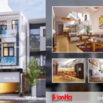 Thiết kế nhà ống 3 tầng hiện đại mặt tiền 4m sh nod 0135