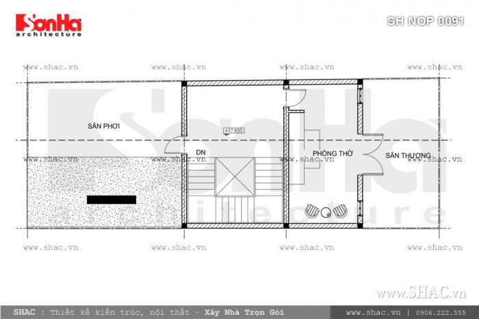 Bản vẽ mặt bằng tầng 5 của nhà phố sh nop 0091