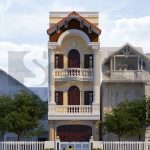 Mặt tiền nhà ống kiểu pháp 3 tầng đẹp sh nop 0090