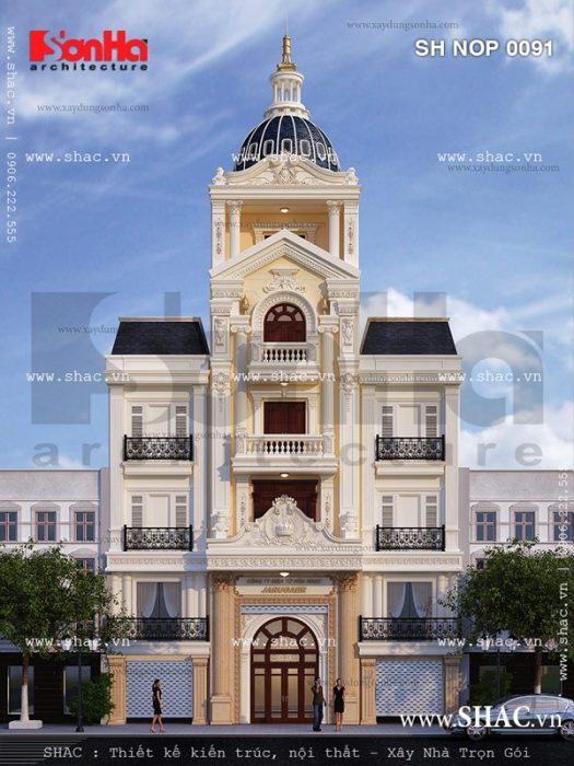 Mẫu thiết kế nhà cổ điển đẹp phong cách kiến trúc Pháp 2023