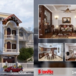 Nhà ống kiểu pháp 3 tầng rưỡi rộng 90m2 sh nop 0090