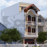 Nhà ống kiểu pháp 3 tầng rưỡi sh nop 0090