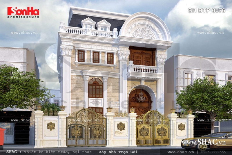Biệt thự hai tầng kiểu pháp đẹp sh btp 0076