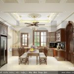 Thiết kế phòng bếp ăn cổ điển kiểu pháp sh btp 0076