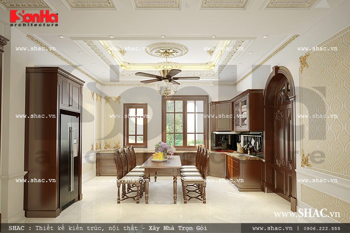 Thiết kế phòng bếp ăn cổ điển kiểu pháp Thiết kế phòng bếp ăn cổ điển kiểu pháp sh btp 0076