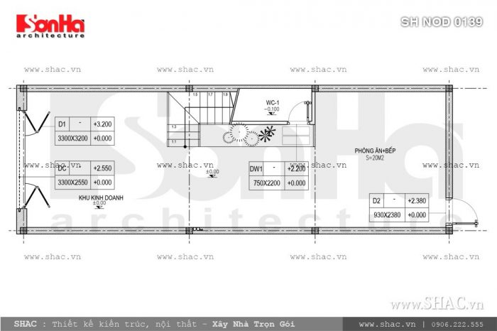Bản vẽ công năng tầng 1 sh nod 0139