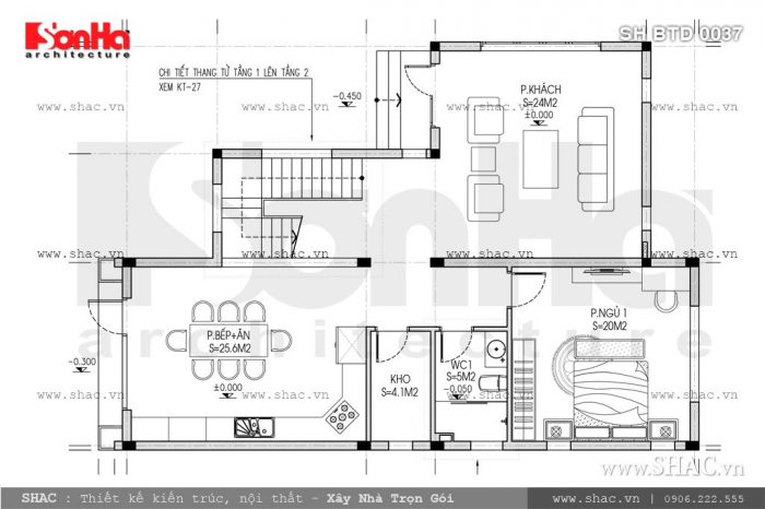 Bản vẽ mặt bằng công năng tầng 1 của biệt thự Bản vẽ mặt bằng công năng tầng 1