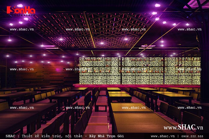 Bố trí ánh sáng hợp lý và ấn tượng cho nhà hàng sh bck 0036