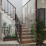 Cầu thang nhà ống đơn giản sh nod 0138