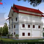 Mặt sau của biệt thự mái ngói sh btp 0077