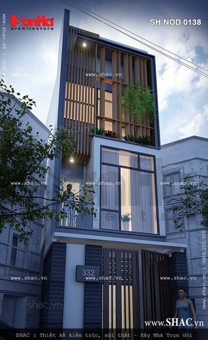 Mặt tiền nhà ống hiện đại tại sài gòn sh nod 0138