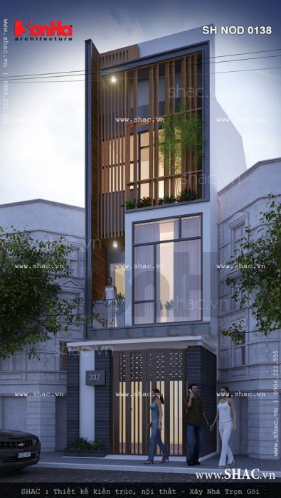 Nhà ống 3 tầng kiến trúc hiện đại sh nod 0138