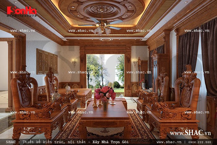 Phòng khách sang trọng cho biệt thự sh btp 0077