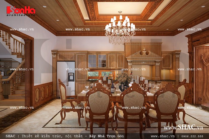 Thiết kế phòng ăn của biệt thự đẹp sh btp 0077