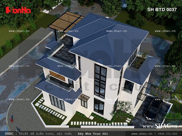 Tổng thể biệt thự nhìn từ trên cao Tổng thể biệt thự nhìn từ trên cao sh btd 0037