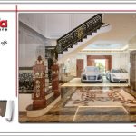 Thiết kế nội thất sảnh thang biệt thự 6 tầng tại Thái Bình sh btp 0080