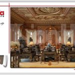 Thiết kế nội thất gỗ phòng khách cổ điển biệt thự 6 tầng tại Thái Bình sh btp 0080