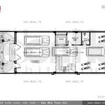 Bản vẽ mặt bằng nội thất tầng 1 của biệt thự sh btp 0080
