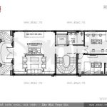 Bản vẽ mặt bằng nội thất tầng 2 của biệt thự sh btp 0080