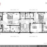 Bản vẽ mặt bằng nội thất tầng 5 của biệt thự sh btp 0080