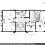 Bản vẽ mặt bằng nội thất tầng 6 của biệt thự sh btp 0080