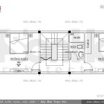 Bố trí công năng tầng 3 của nhà phố 60m2 sh nop 0094