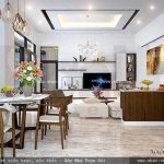 Không gian phòng ăn và phòng khách tại tầng 1 sh btd 0039