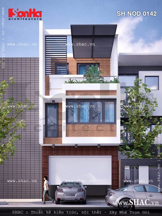 Bản vẽ thiết kế mẫu nhà 9x13m 3 tầng mái thái hiện đại 110m2 ở Gia Lâm - Hà  Nội BT612120 - Kiến trúc Angcovat
