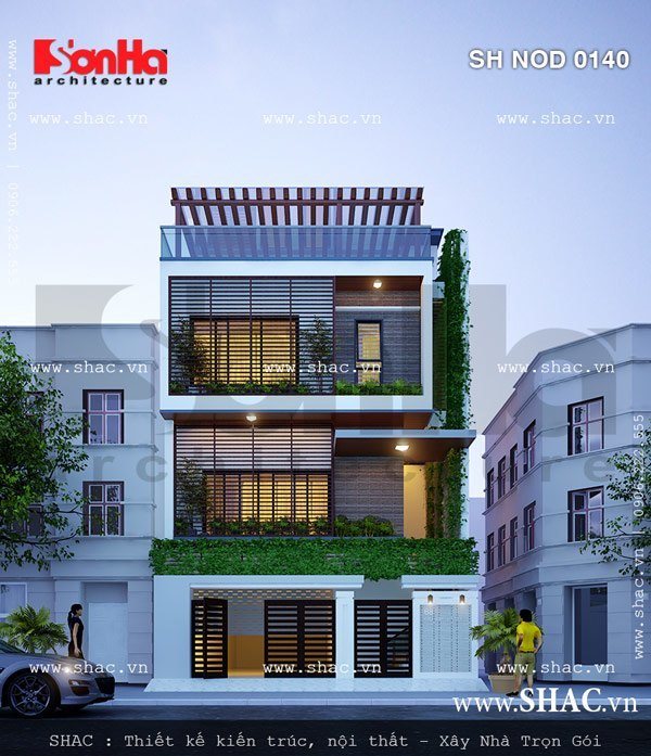 Thiết kế nhà phố mặt tiền 8m - Kiến trúc nhà đẹp APdesign
