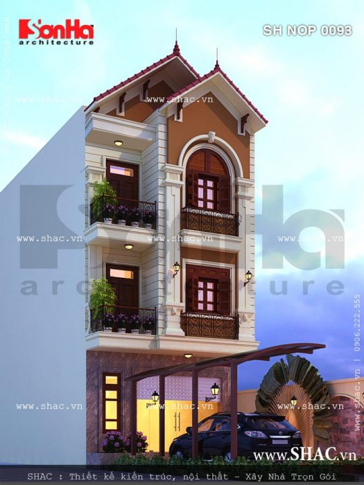 Mẫu nhà phố mang phong cách nhe nhàng sh nop 0093