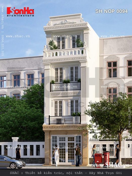 Nhà phố mặt tiền 4m kiến trúc pháp đẹp sh nop 0094