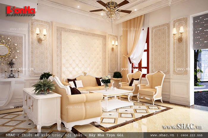 Nội thất kiểu pháp của phòng khách sang trọng sh btp 0079
