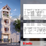 Bản vẽ mặt công năng nhà phố 4 tầng kiểu pháp đẹp sh nop 0096