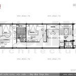 Bản vẽ mặt bằng công năng tầng 4 của nhà ống sh nod 0144