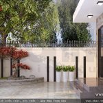 Khoảng sân trước của căn biệt thự