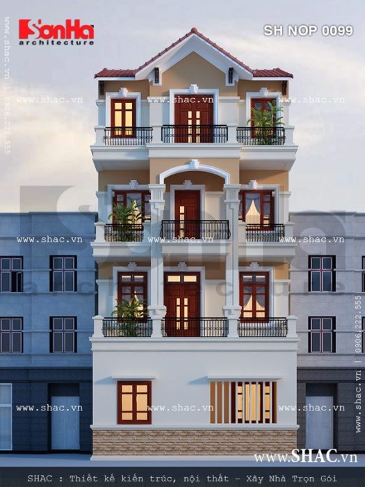 Mặt sau của ngôi nhà phố được thiết kế đẹp sh nop 0099