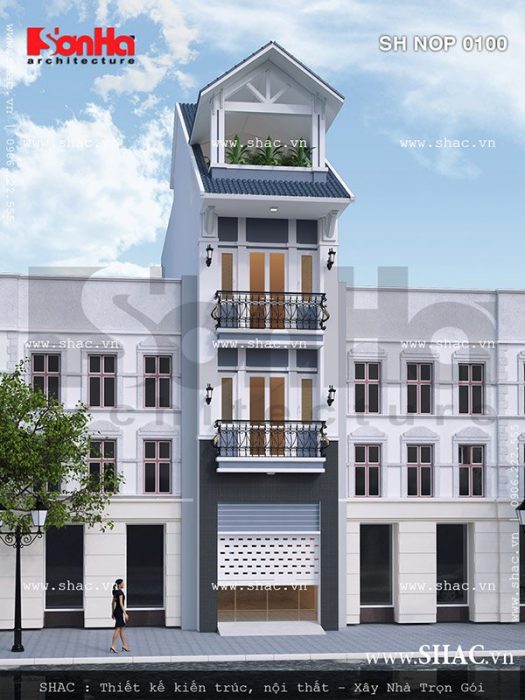 Mặt tiền nhà ống rộng 4m sh nop 0100