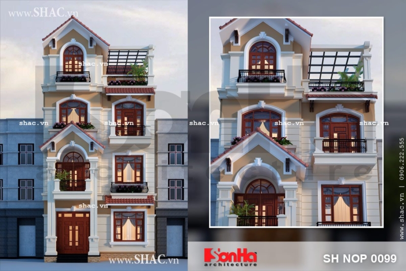 Nhà phố có mặt tiền mang phong cách châu âu đẹp sh nop 0099