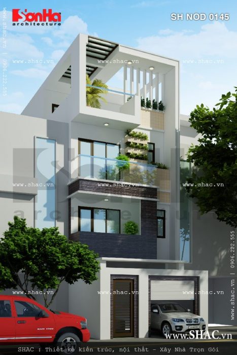 Nhà phố 4 tầng hiện đại đẹp sh nod 0145