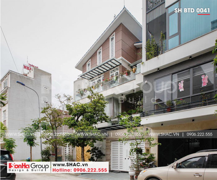 3 Ảnh thực tế biệt thự hiện đại có gara ô tô tại hải phòng sh btd 0041