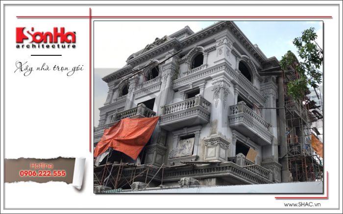 4 Ảnh thực tế thi công biệt thự pháp tại sài gòn