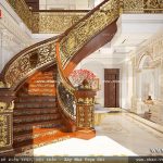 Cầu thang gỗ biệt thự đẳng cấp sh btp 0081