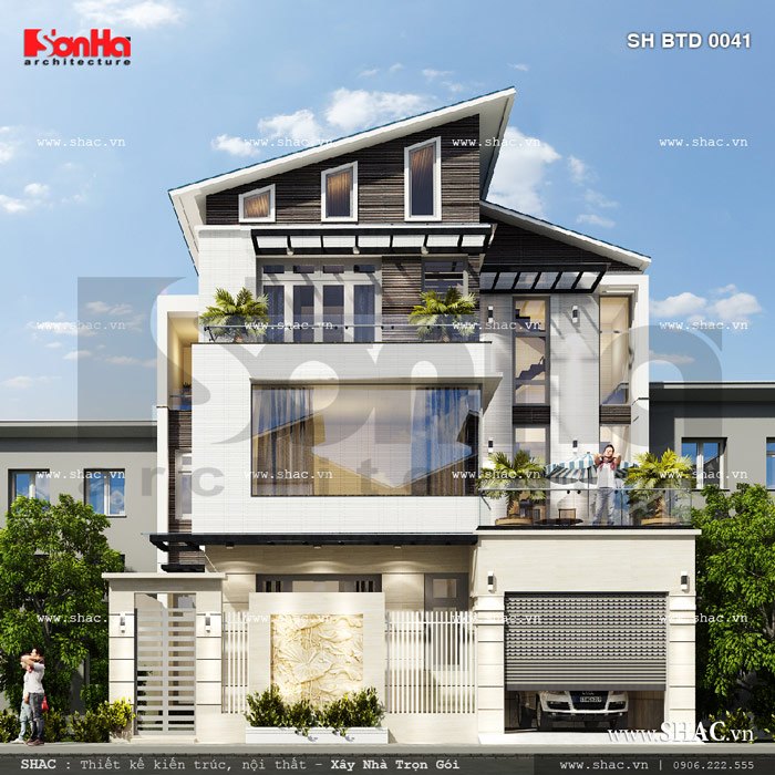 Mặt tiền biệt thự phố đẹp sh btd 0041