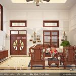 Phòng khách sử dụng nội thất gỗ đồng kị sh btp 0082