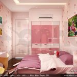 Phòng ngủ con cái đậm sắc hồng sh btd 0041