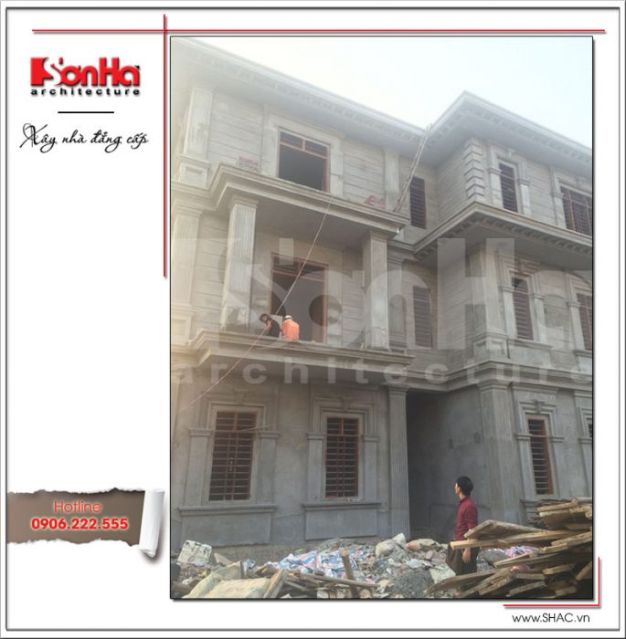 6 Ảnh thực tế thi công công trình biệt thự Pháp sh btp 0078