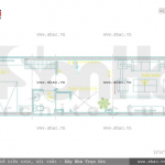 Bản vẽ công năng tầng 2 của ngôi nhà phố kiến trúc cổ điển sang trọng tiện nghi