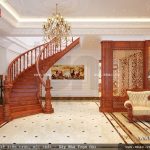 Cầu thang gỗ cho biệt thự đẹp sh btp 0078