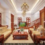 Không gian phòng khách sang trọng của biệt thự sh btp 0078