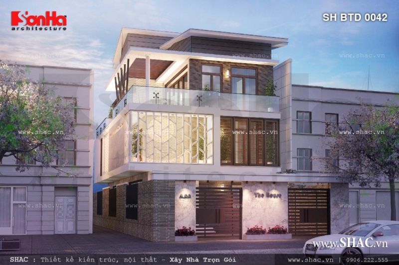 Biệt thự 3 tầng phong cách kiến trúc hiện đại sh btd 0042